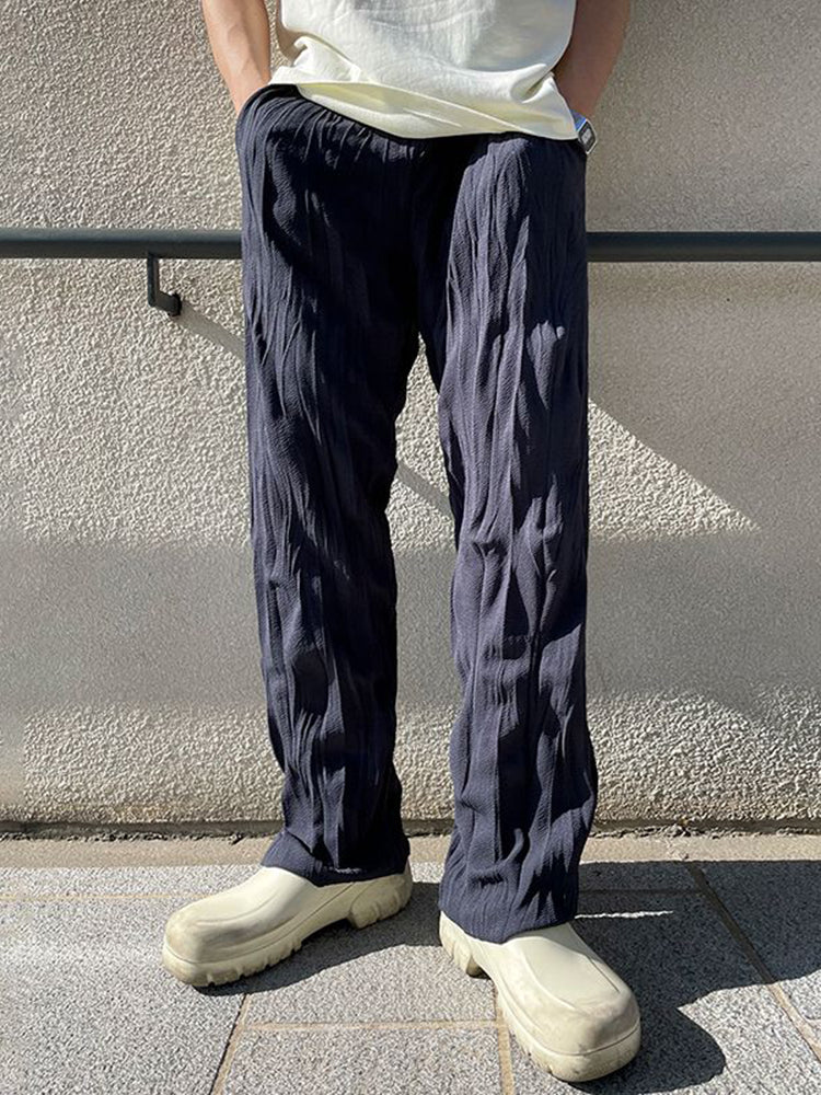 Mens Asexual Casual Solid Color Straight Pants