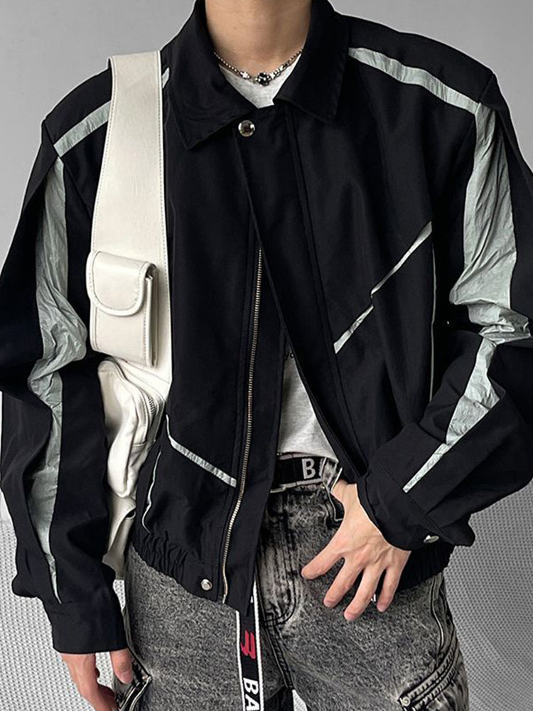 Men's contrasting zippered jacket