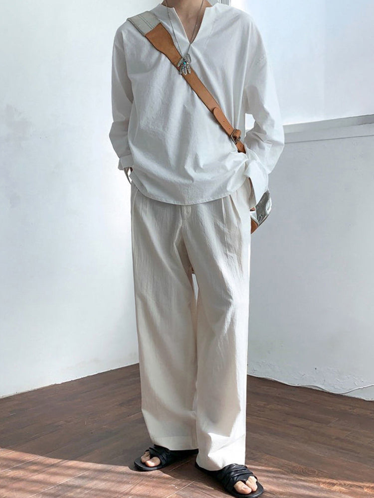 Mens Casual Wide Leg Pants