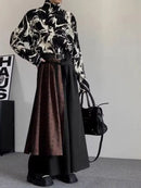 Mens Patchwork Irregular Culottes-2