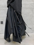 Mens Ribbon Riveted Wide Leg Pants-2