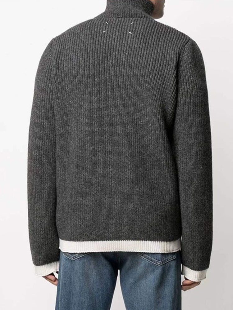 Mens Autumn Winter Warm Casual Knitted Jacket