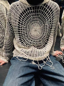 Mens Spider Web Hollowed Out Sweater-2