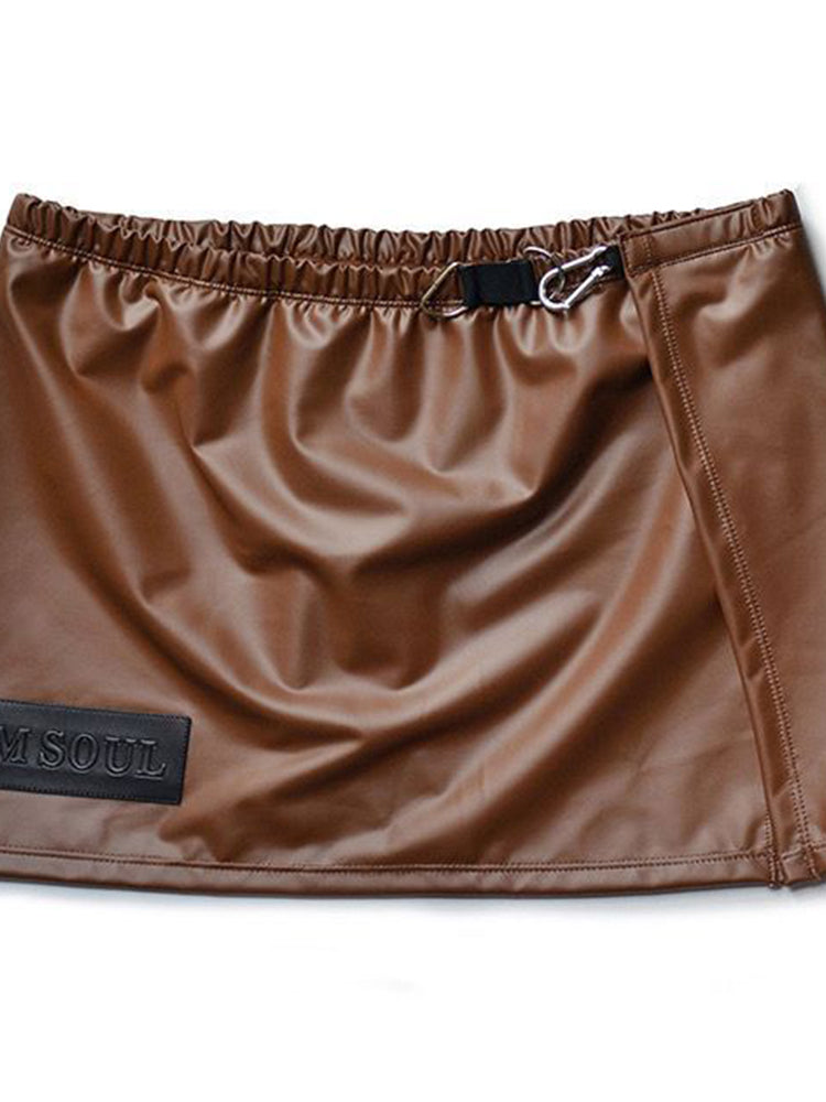 Mens Sexy Home Leather Shorts