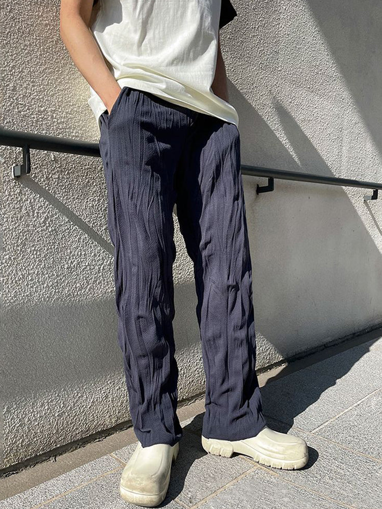 Mens Asexual Casual Solid Color Straight Pants