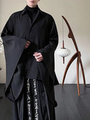 Mens Japanese Dark Style Irregular Casual Shirt-2