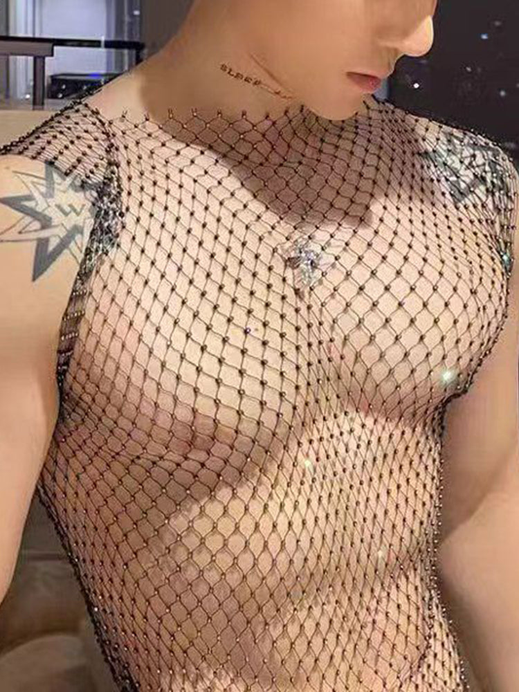 Mens Mesh Crop Top