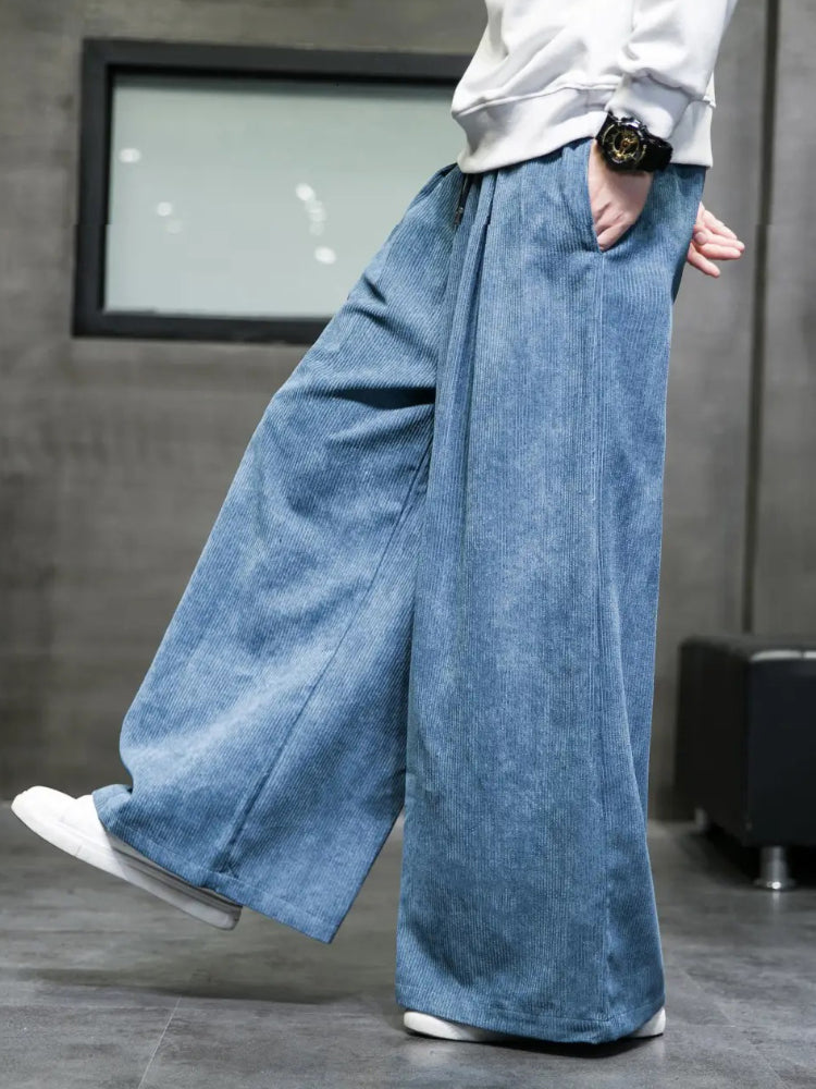 Mens Corduroy Wide Leg Pants