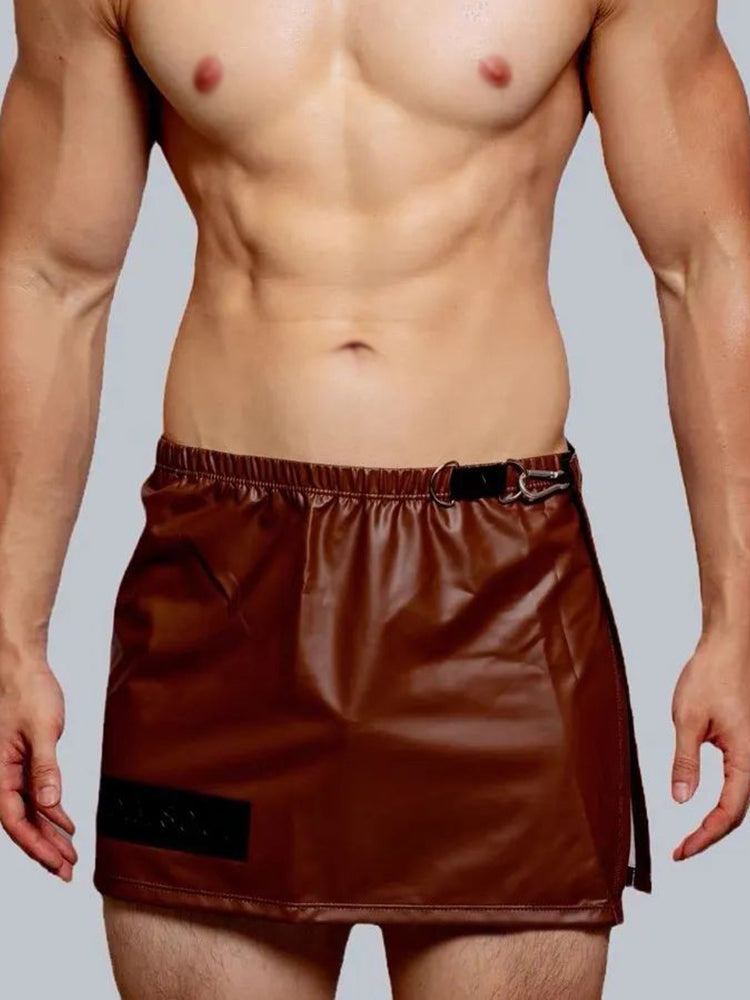 Mens Sexy Home Leather Shorts