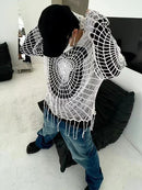 Mens Spider Web Hollowed Out Sweater-5