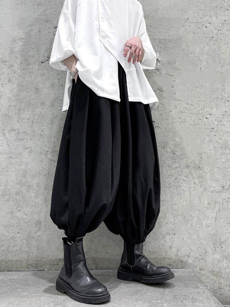 Men Japanese Street Genderless Dark Loose Bloomer Pants