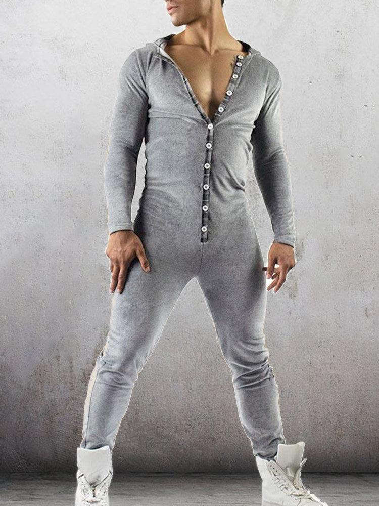 Comprar light-grey Mens Casual Comfortable Slim Hooded Pajamas