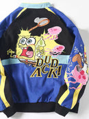 Men's Couple Baseball  Motorcycle Leather Jacket-1