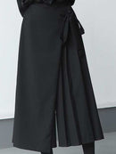 Men's Dark Versatile Slim Pleated Nine-Point Wide-Leg Pants-5