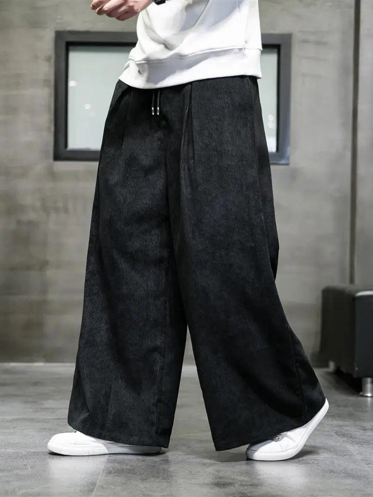 Comprar black Mens Corduroy Wide Leg Pants