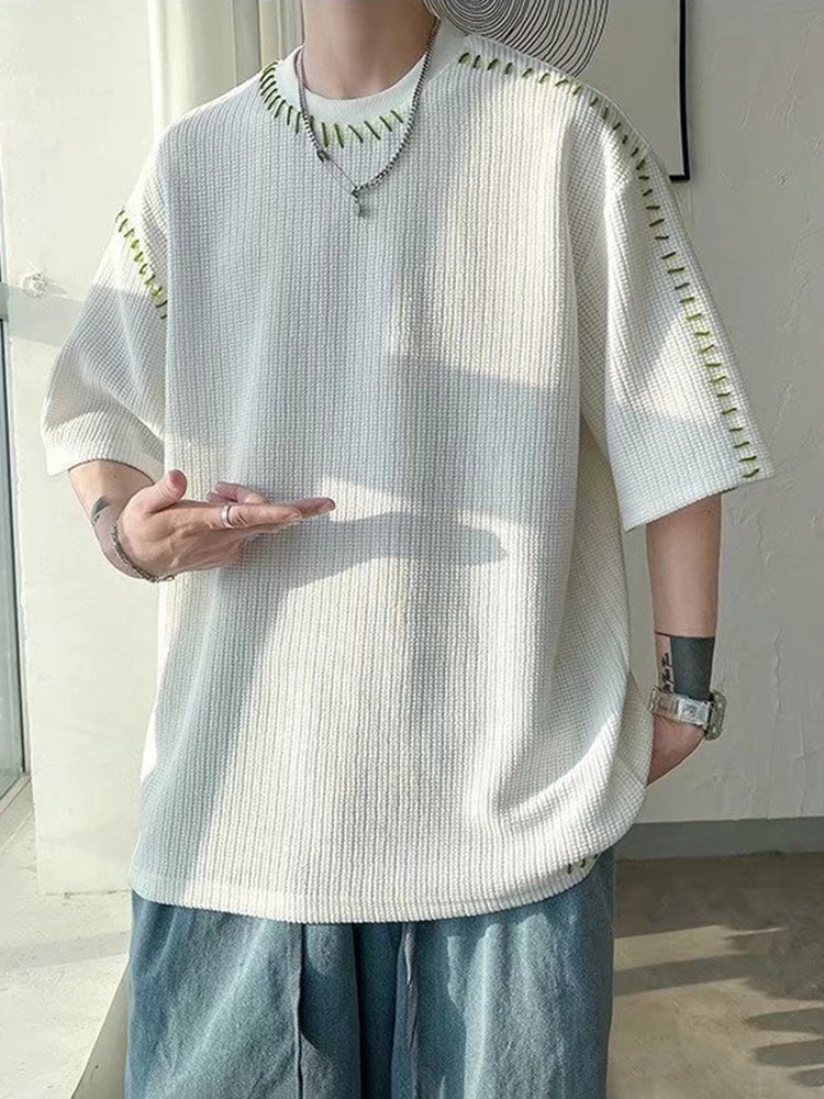 Mens Oversized Short Sleeved Knit Shirt