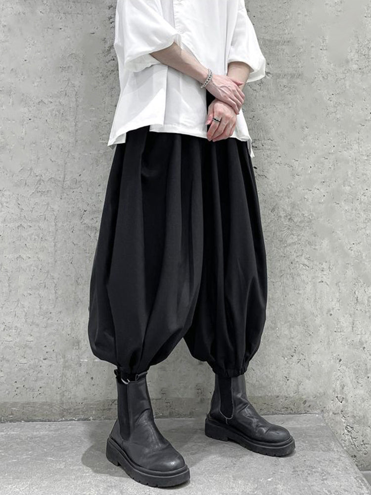 Men Japanese Street Genderless Dark Loose Bloomer Pants