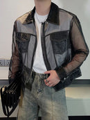 Mens Sexy Zippered Lapel Top-1