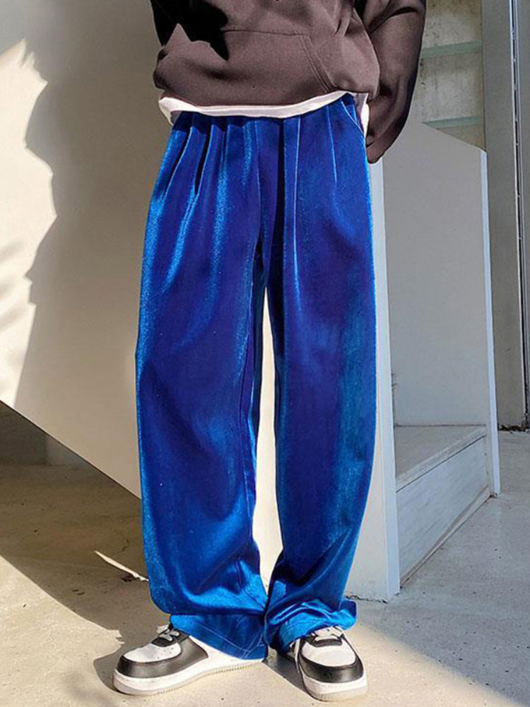 Comprar blue Mens Straight High Waisted Pants