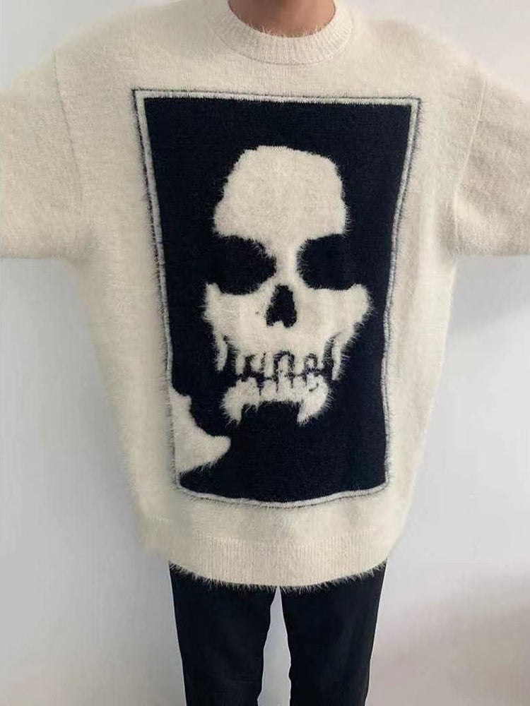 Mens High Street Skull Jacquard Sweater