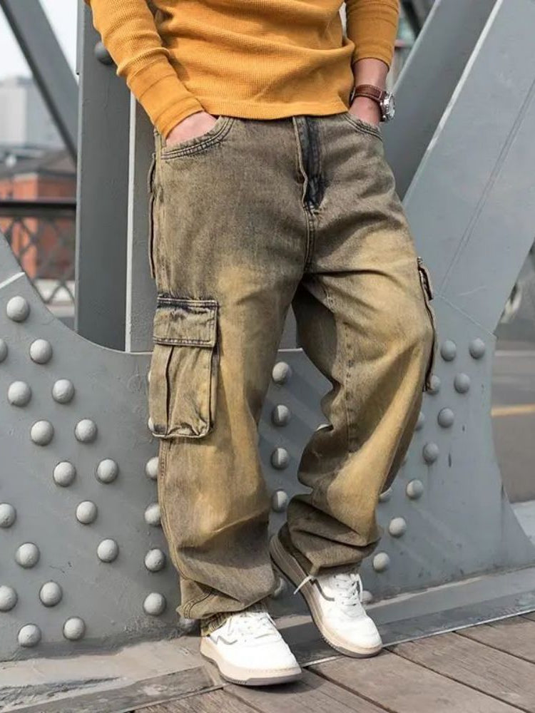 Men Cargo Pants Streetwear Baggy Jeans