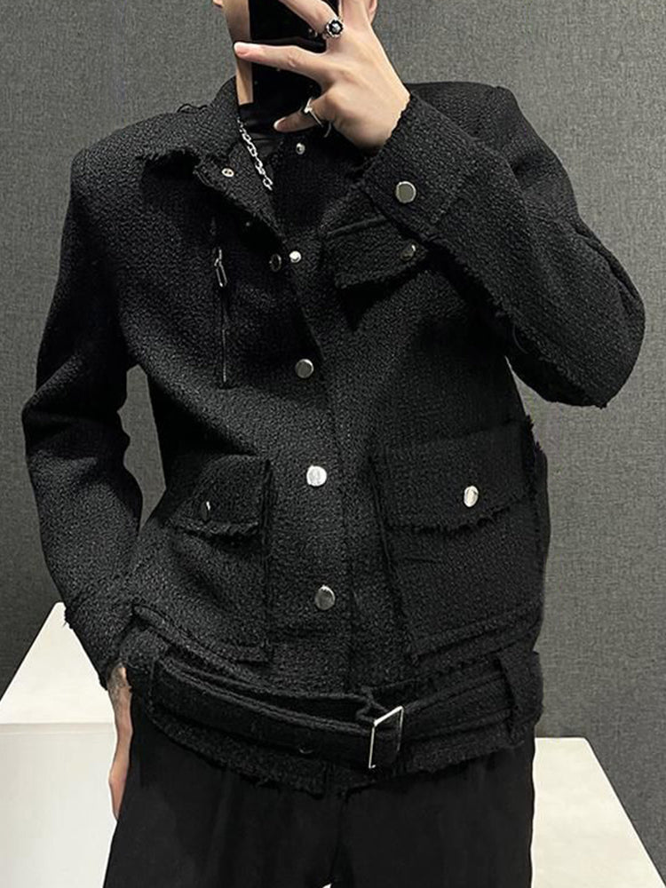 Mens Damaged Raw Edge Short Jacket