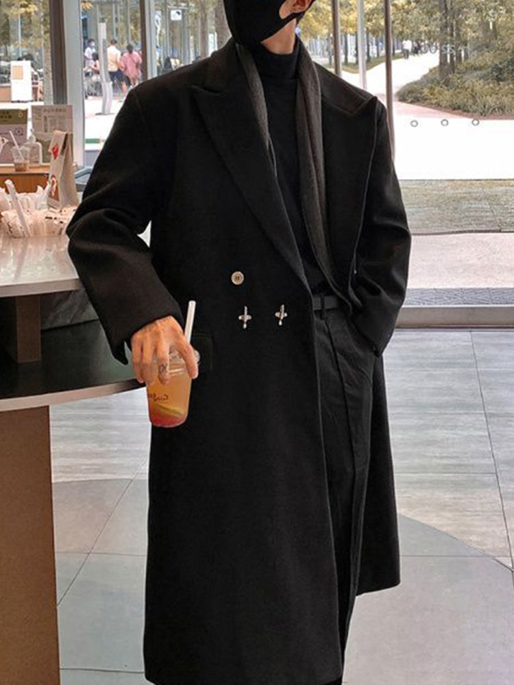 Comprar black Mens Business Elegant Mid-Length Coat