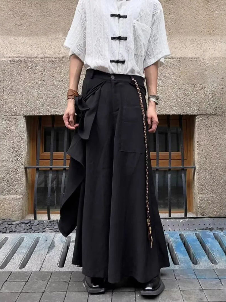 Mens Double Layer Irregular Casual Culottes