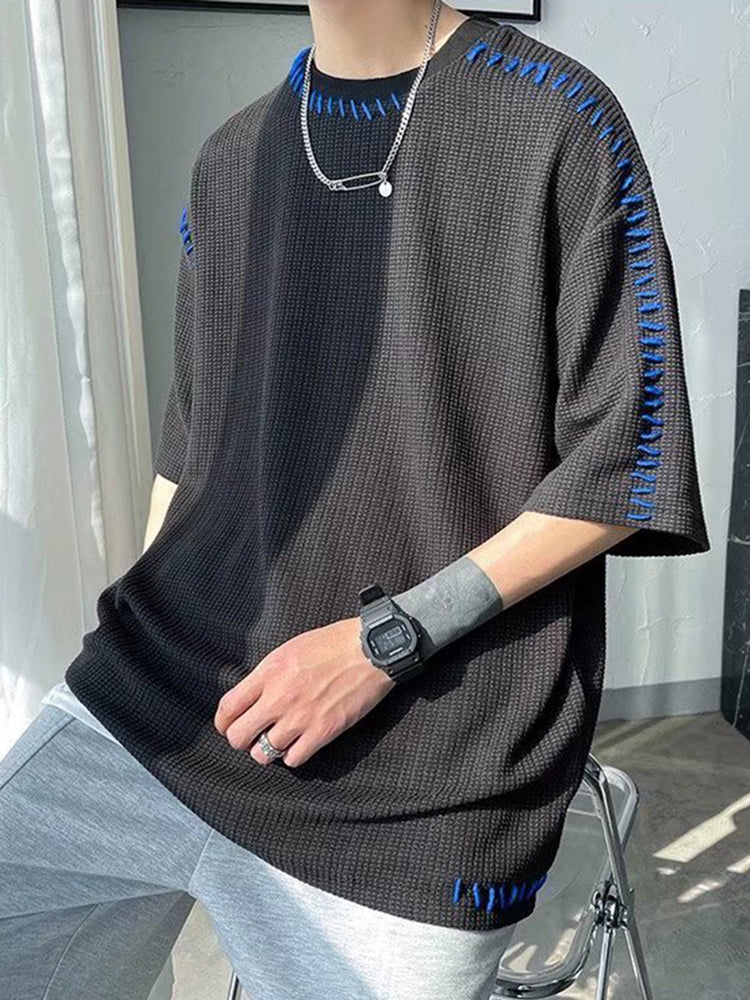 Comprar black Mens Oversized Short Sleeved Knit Shirt