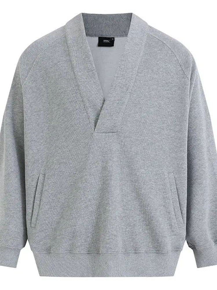 Comprar light-grey Mens V-Neck Basic Casual Sweatshirt