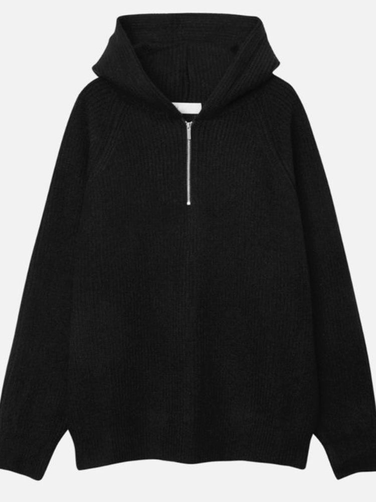 Comprar black Mens Casual Knitted Loose Comfort Hoodie