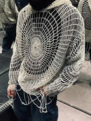 Mens Spider Web Hollowed Out Sweater-1