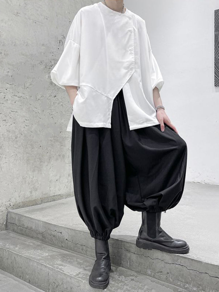 Men Japanese Street Genderless Dark Loose Bloomer Pants