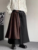 Mens Patchwork Irregular Culottes-3