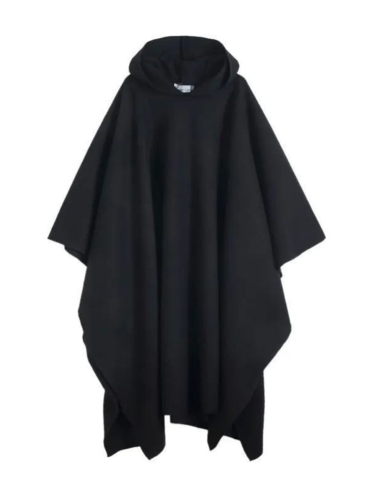 Yamamoto's dark mourning extra-long hooded trench coat