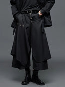 Unisex Harajuku Irregular Double-Layer Skirt Pants-1