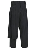 Mens Deconstructed Pleated Straight Leg Pants-3