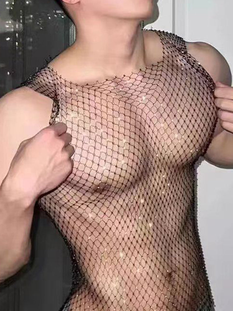 Mens Mesh Crop Top