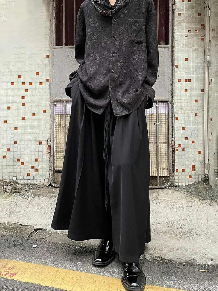 Mens Retro Casual Wide Leg Pants