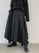 Mens Ribbon Riveted Wide Leg Pants-3