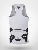 Mens Gym Sports Panda Pattern Vest-1