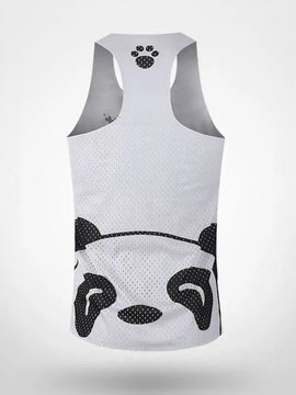 Mens Gym Sports Panda Pattern Vest