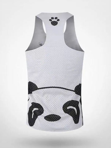 Mens Gym Sports Panda Pattern Vest