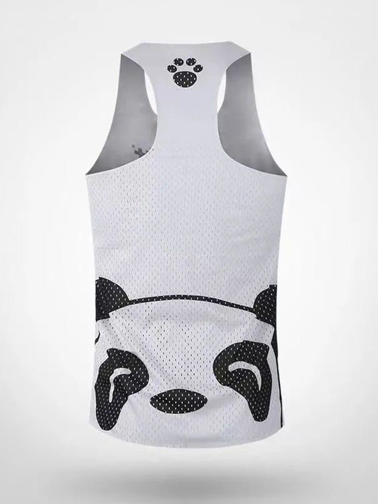 Mens Gym Sports Panda Pattern Vest