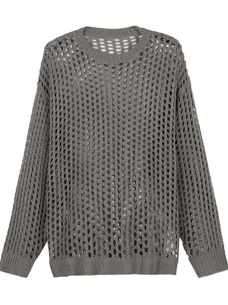 Comprar grey Mens Loose Fitting Long Sleeved Knitted Shirt