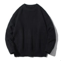 Mens Round Neck Loose Long Sleeve Sweater Top