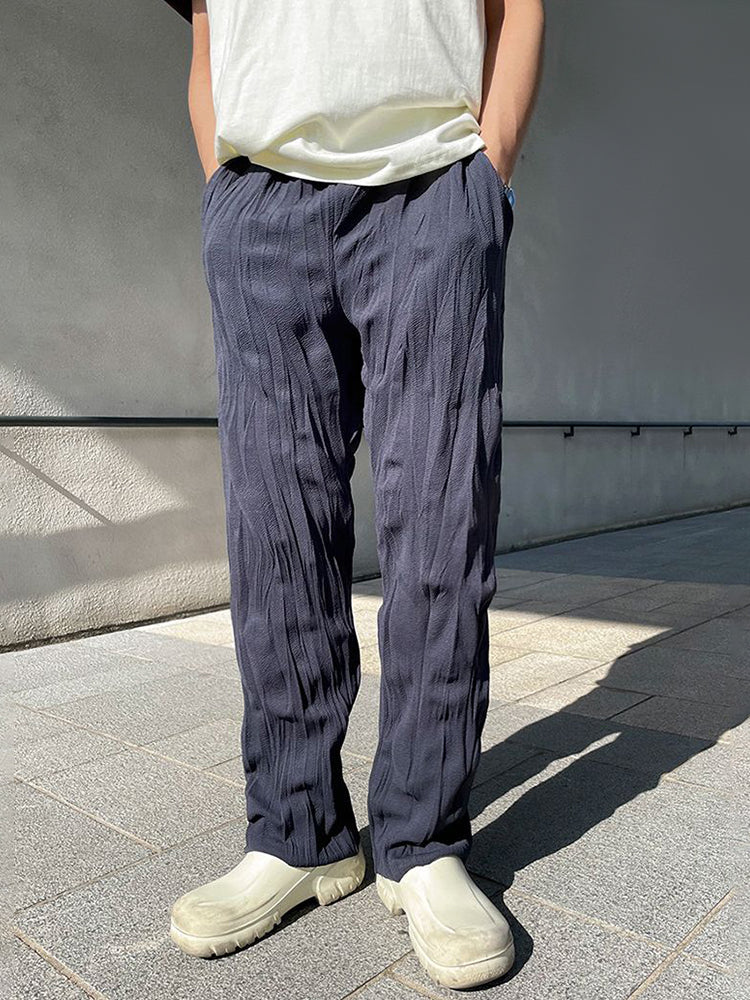 Mens Asexual Casual Solid Color Straight Pants