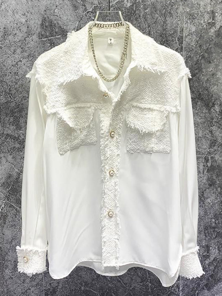 Comprar white Mens French Vintage Patchwork Shiny Jacket