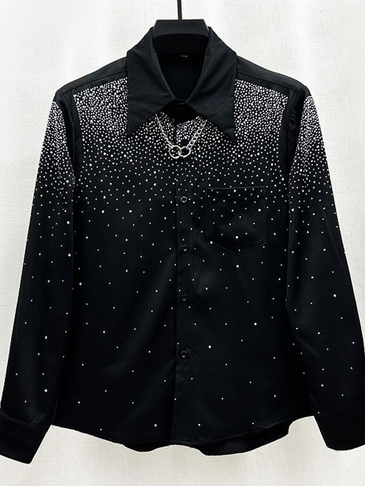 Mens Sexy Diamond Shoulder Pad Shirt