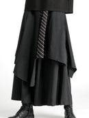 Mens Irregular Loose Skirt Pants-3